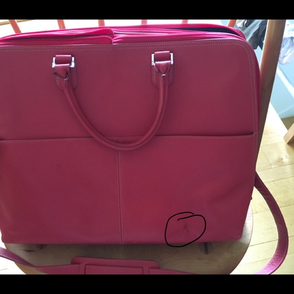 Levenger Handbags - Authentic Levenger 17” Laptop bag Cherry Red